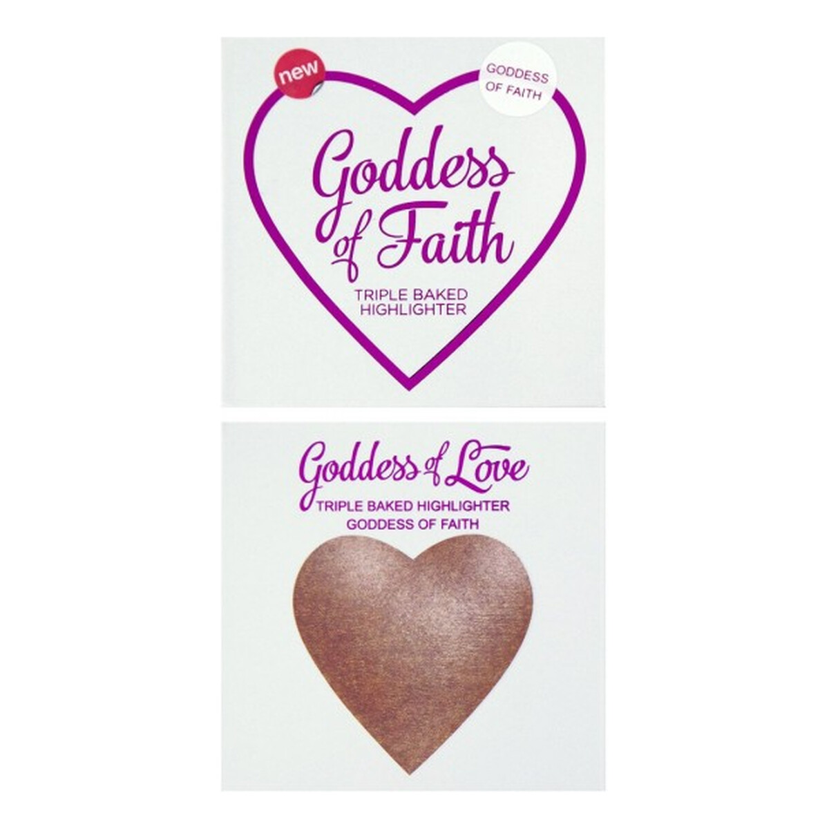 Makeup Revolution I Heart Makeup Blushing Hearts Goddess of Faith Triple Baked Highlighter Rozświetlacz Do Twarzy 10g