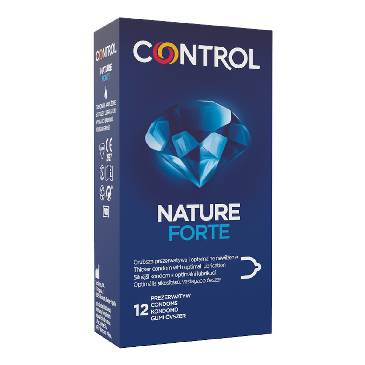 Control Nature forte pogrubione ergonomicznie prezerwatywy z naturalnego lateksu 12szt.