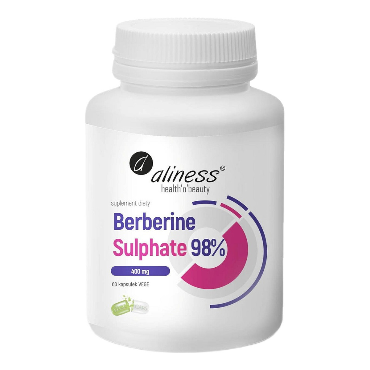 Aliness Berberine sulphate 98% 400mg suplement diety 60 kapsułek
