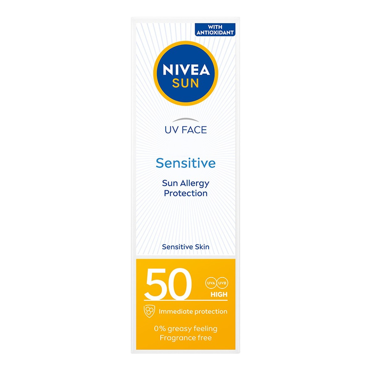 Nivea Sun Sensitive Krem ochronny do twarzy dla skóry wrażliwej spf50 50ml