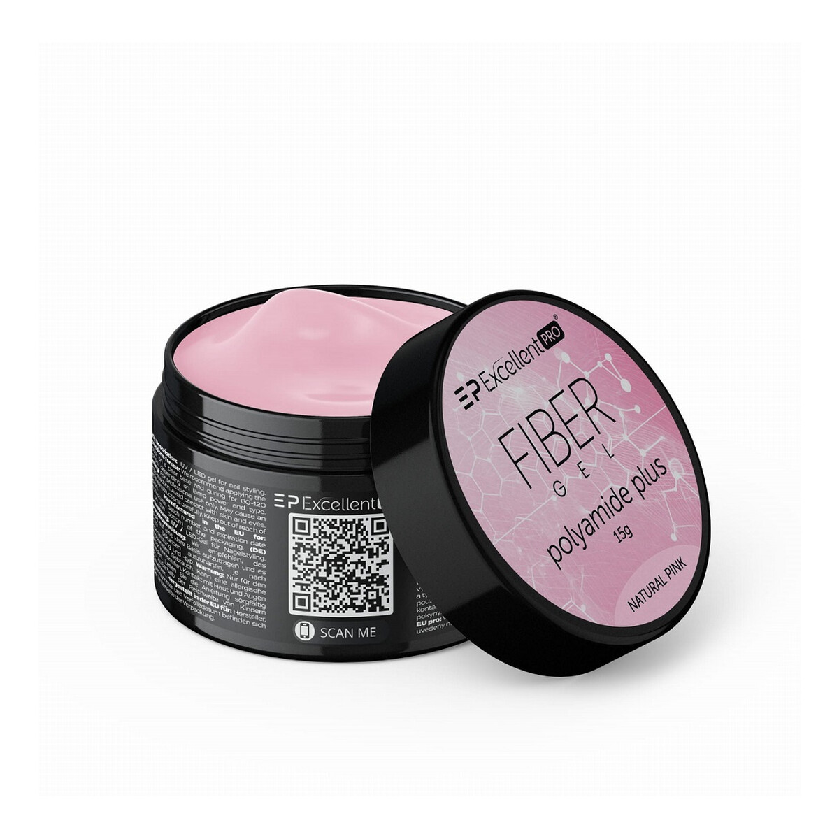 Excellent PRO Fiber Gel Polyamide Plus Żel budujący natural pink 15g