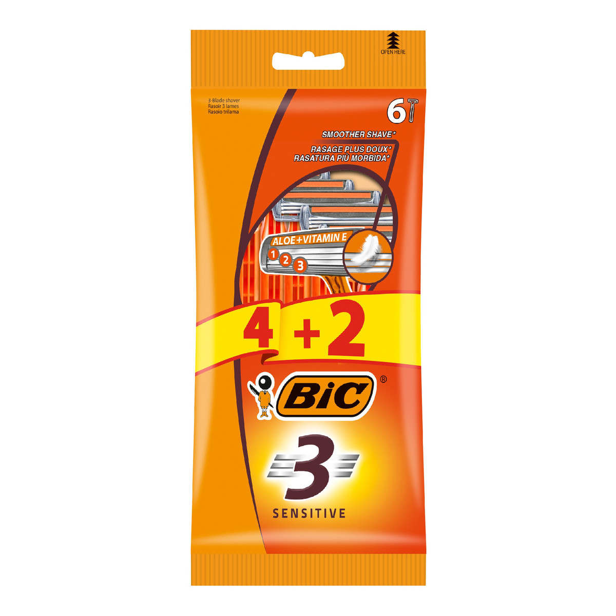 Marion Bic maszynki do golenia dla mężczyzn 3 ostrzowe sensitive 1op.-6szt(4+2 gratis)