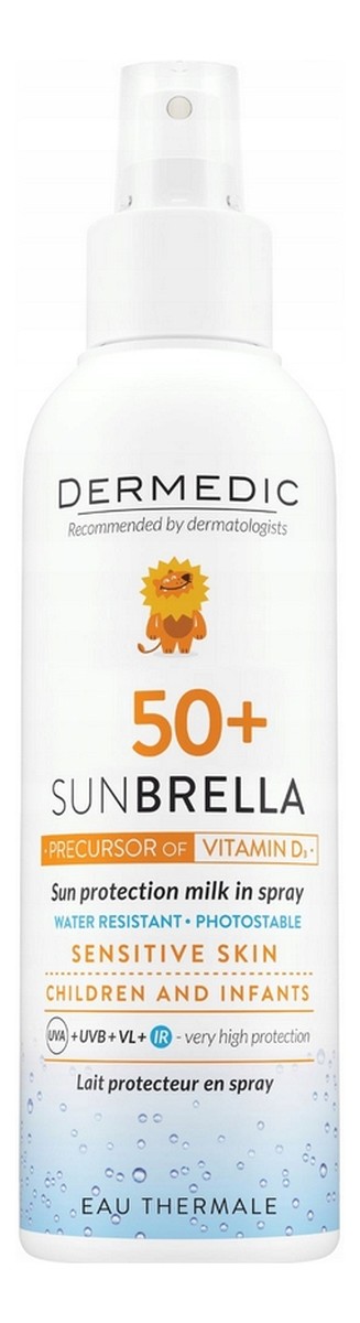 ochronny spray do skóry wrażliwej dla dzieci i niemowląt od 6 Miesiąca Życia Spf 50+