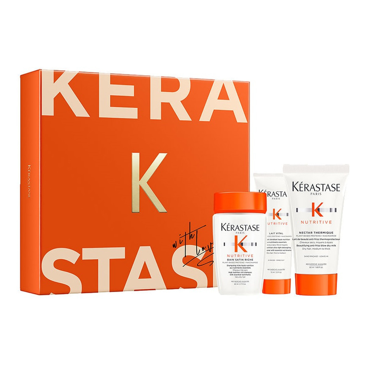 Kerastase Nutritive Zestaw odżywczy szampon do włosów 80ml + odżywcze mleczko do włosów 75ml + nektar termiczny do włosów 50ml