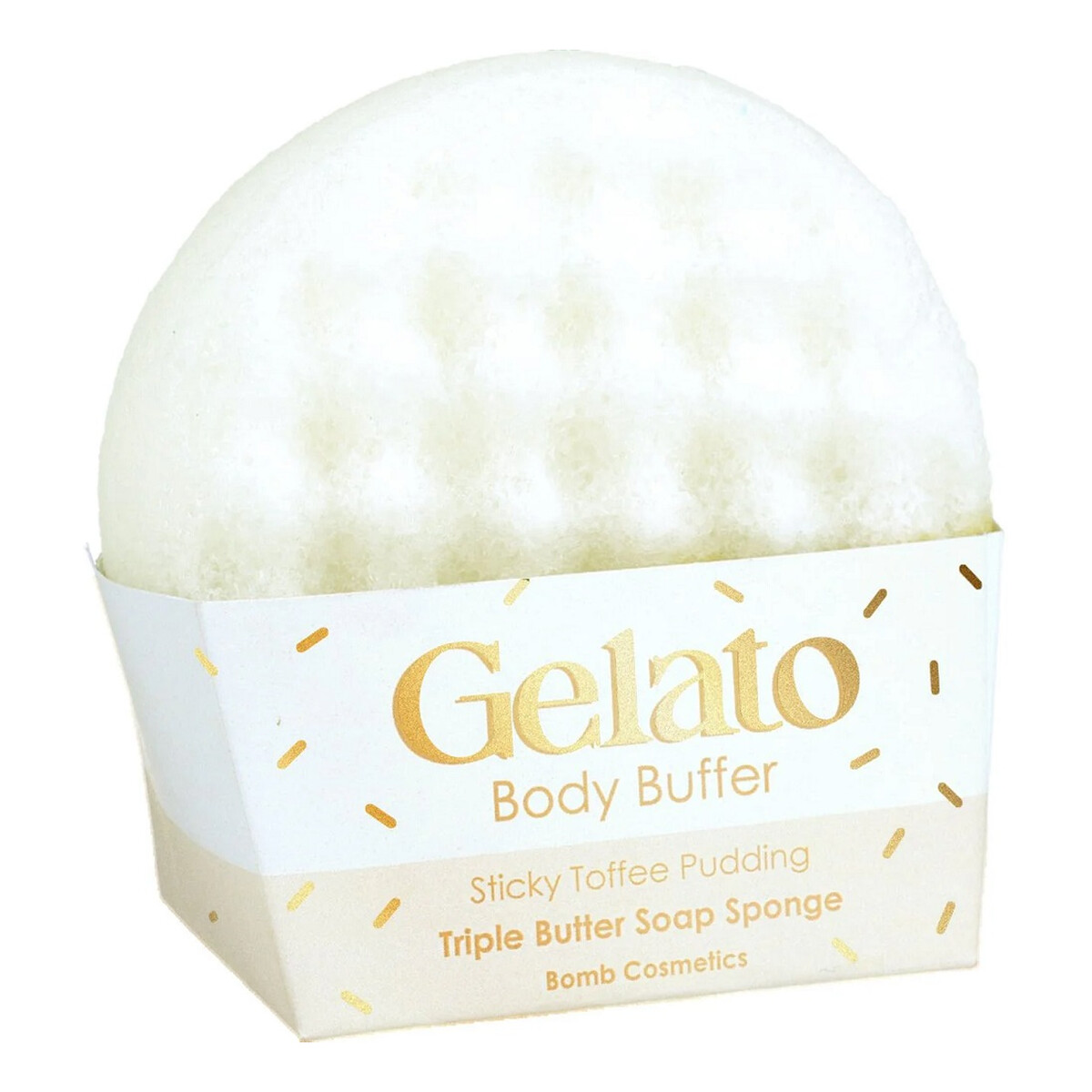 Bomb Cosmetics Gelato body buffer gąbka do mycia ciała sticky toffee pudding 200g