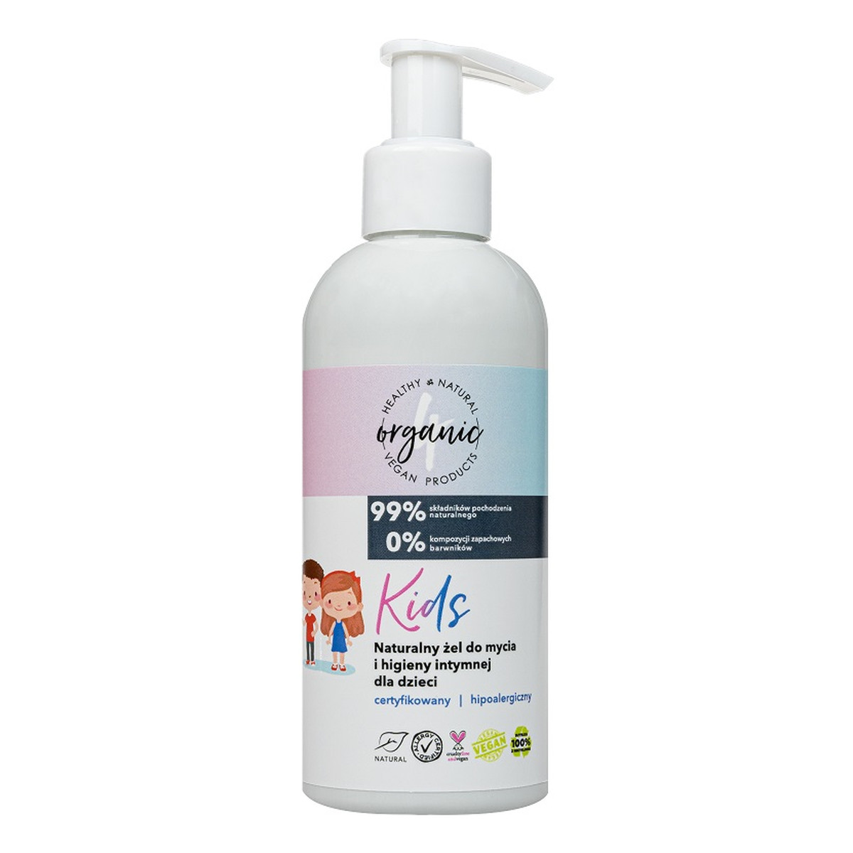 4organic Kids naturalny Żel do mycia i higieny intymnej dla dzieci 200ml