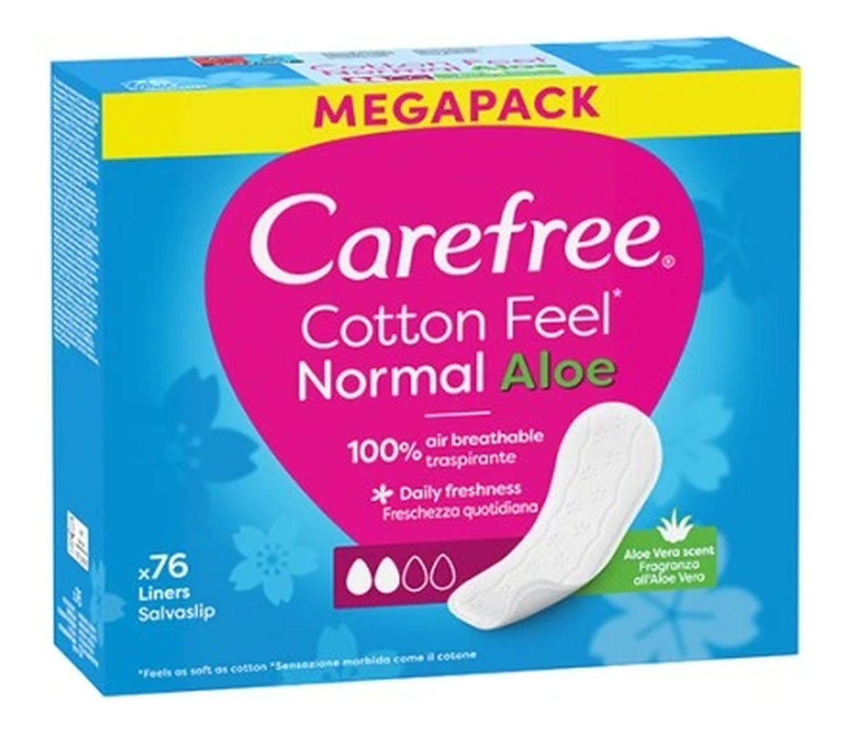 Cotton feel normal wkładki higieniczne aloe 76 sztuk