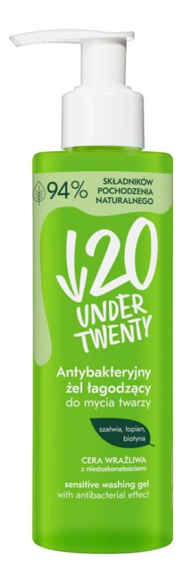 Antybakteryjny żel łagodzący do mycia twarzy