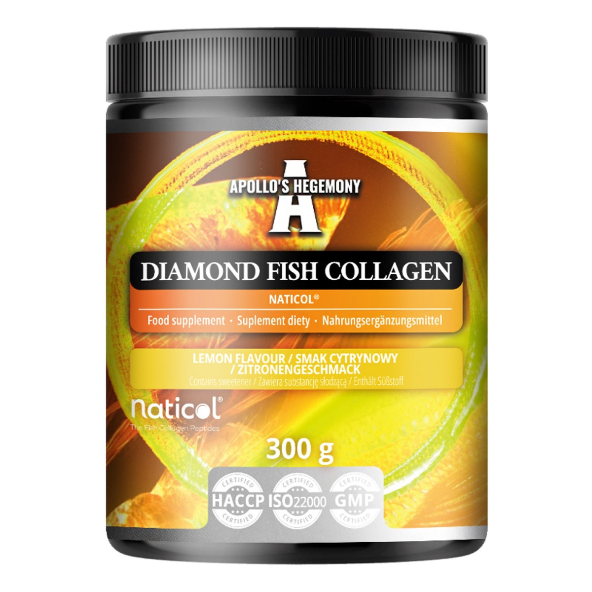 Apollo's Hegemony Diamond Fish Collagen suplement diety w proszku cytryna 300g
