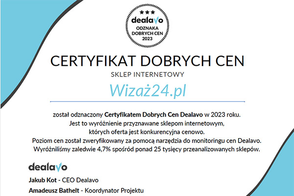 Certyfikat Dobrych Cen Wizaz24.pl 2023